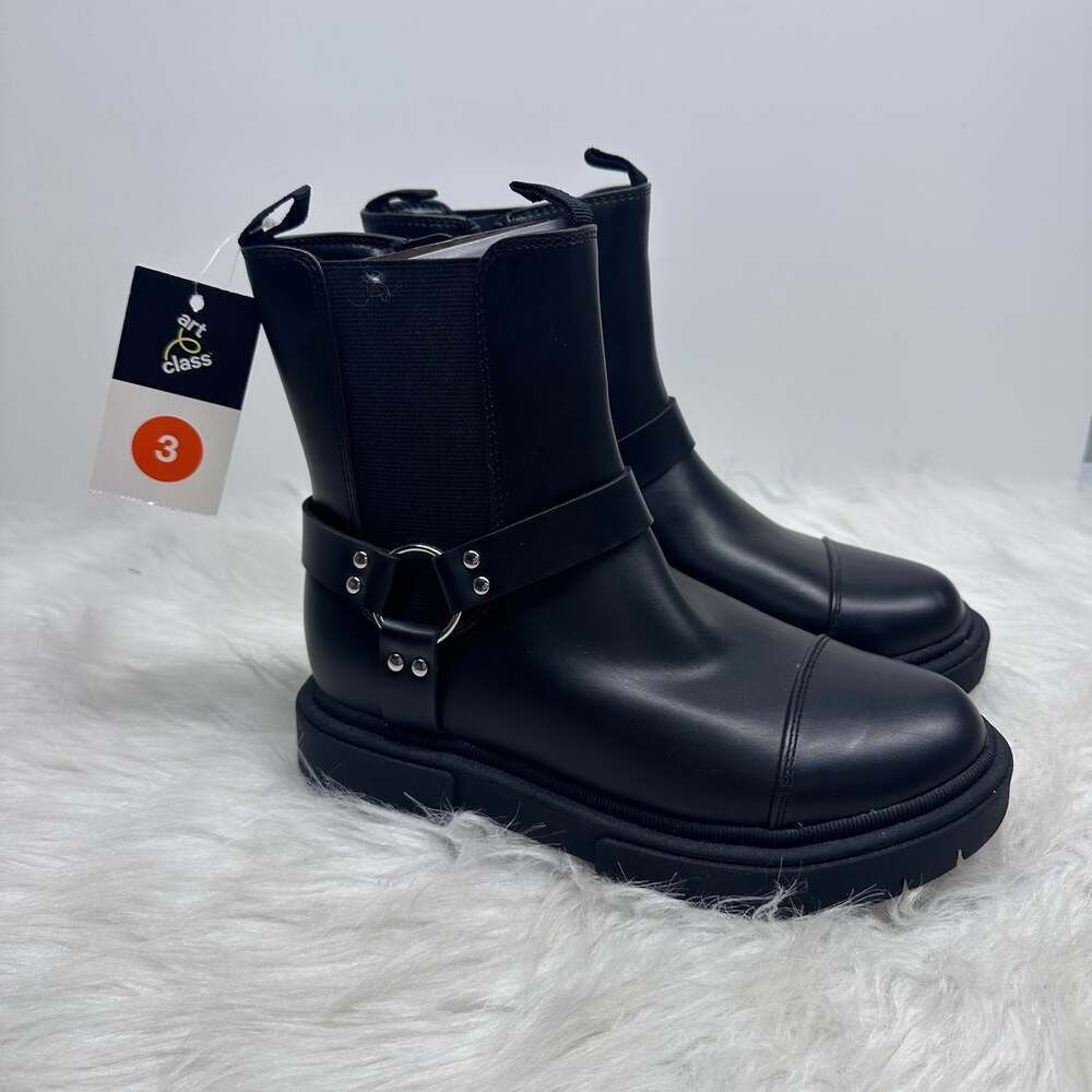 Art Class Kids Crosby Harness Moto Boots Black